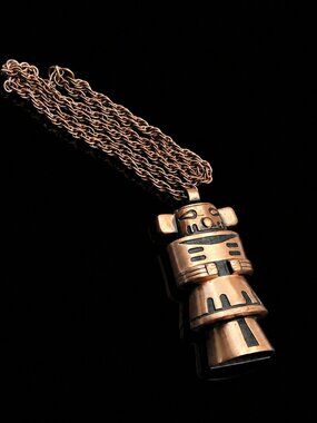 Vintage Bell Trading Post Kachina Necklace Copper Southwestern Pendant 23 Inch C